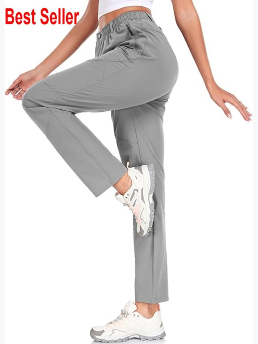 Wrinkle Free UPF 50 Quick Dry Lightweight Travel Pants with Zipper Pockets
